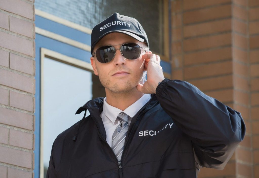 Security officer outside commercial building in Birmingham